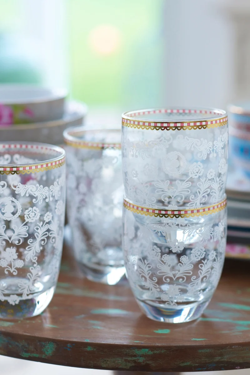 PIP STUDIO Floral Clear Longdrinkglas 0,44l
