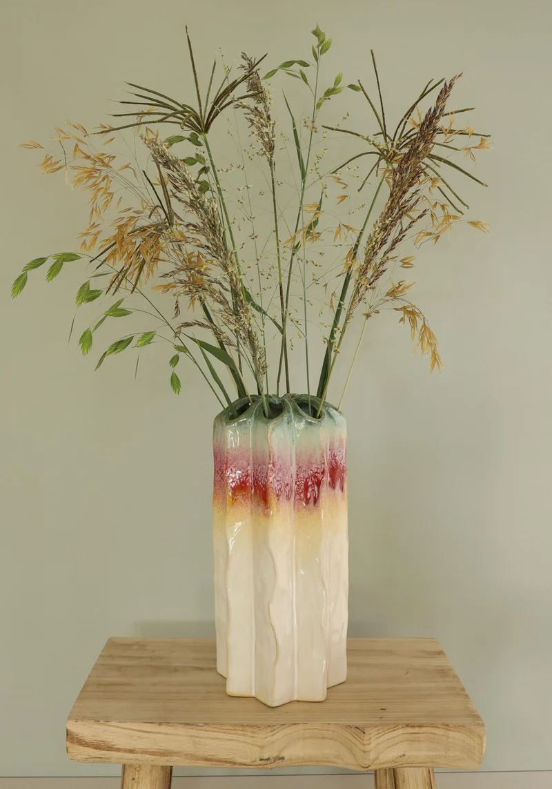 Rainbow Poppy Vase M L.14 x B.14 x H.29,5 cm