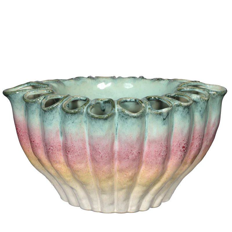 Regenbogen-Blumen-Schale, Vase, L 36,7 x B 25 x H 20,4 cm