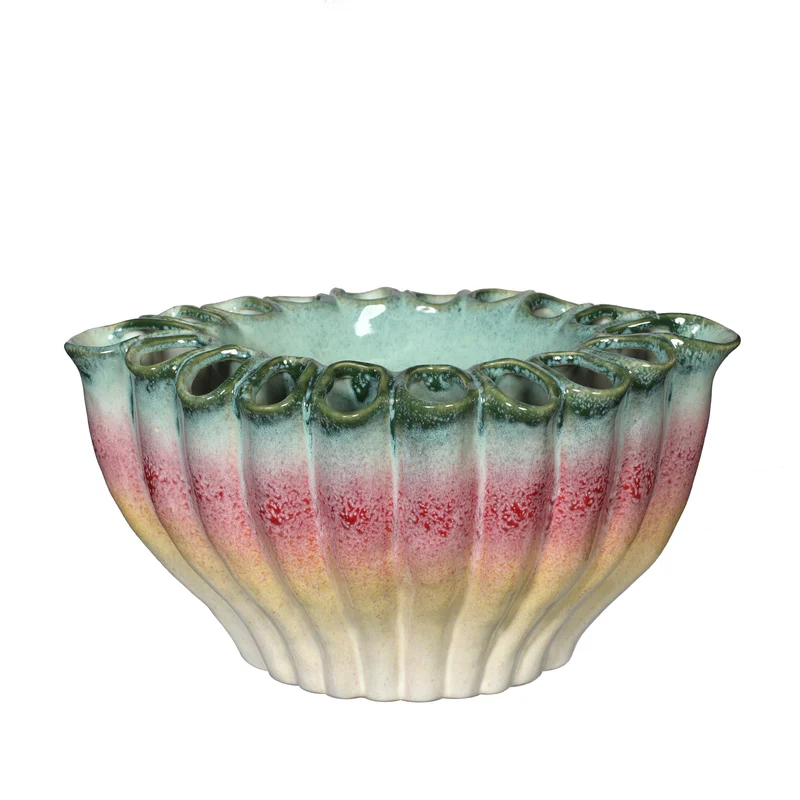 Regenbogen-Blumen-Schale, Vase, M, L.30 x B.20,3 x H.17 cm