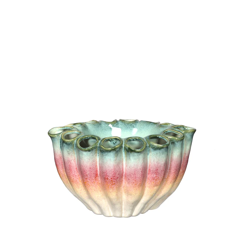 Regenbogen-Blumen-Schale, Vase, L. 26,5 x B. 17,7 x H. 15,6 cm