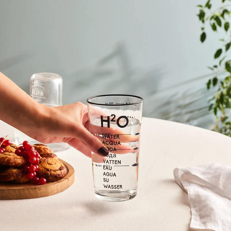 Karaca H2O Schwarzes Erfrischungsgetränkglas, 570 Ml