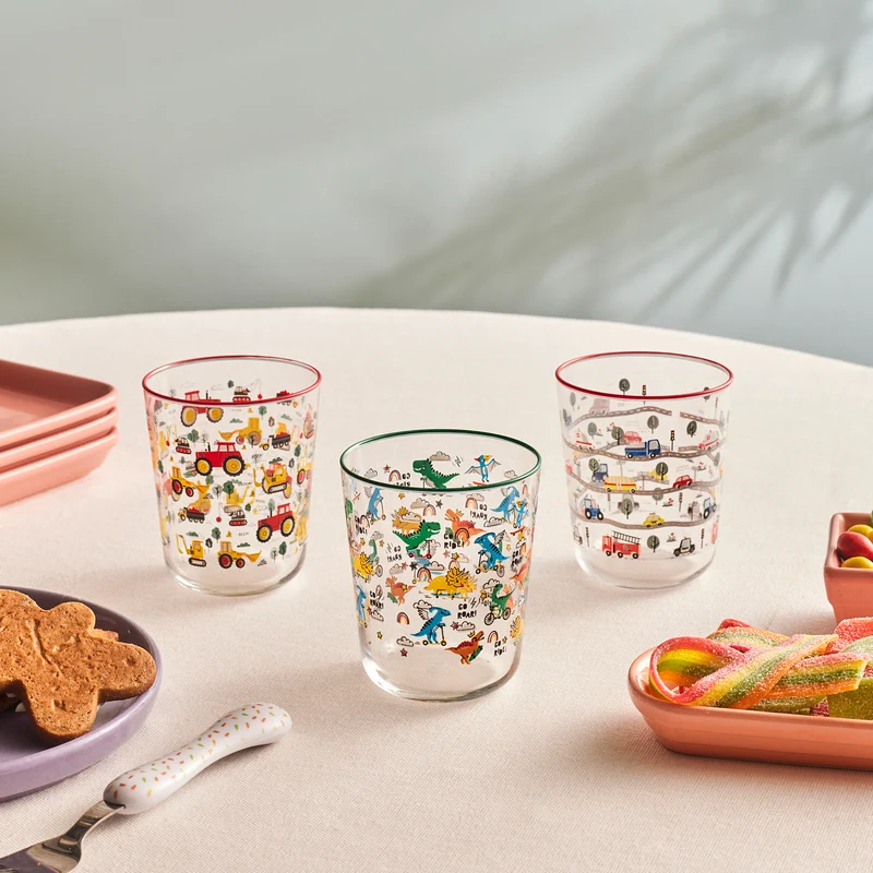 Karaca Kids 3-Teiliges Glasbecher-Set Für Jungen