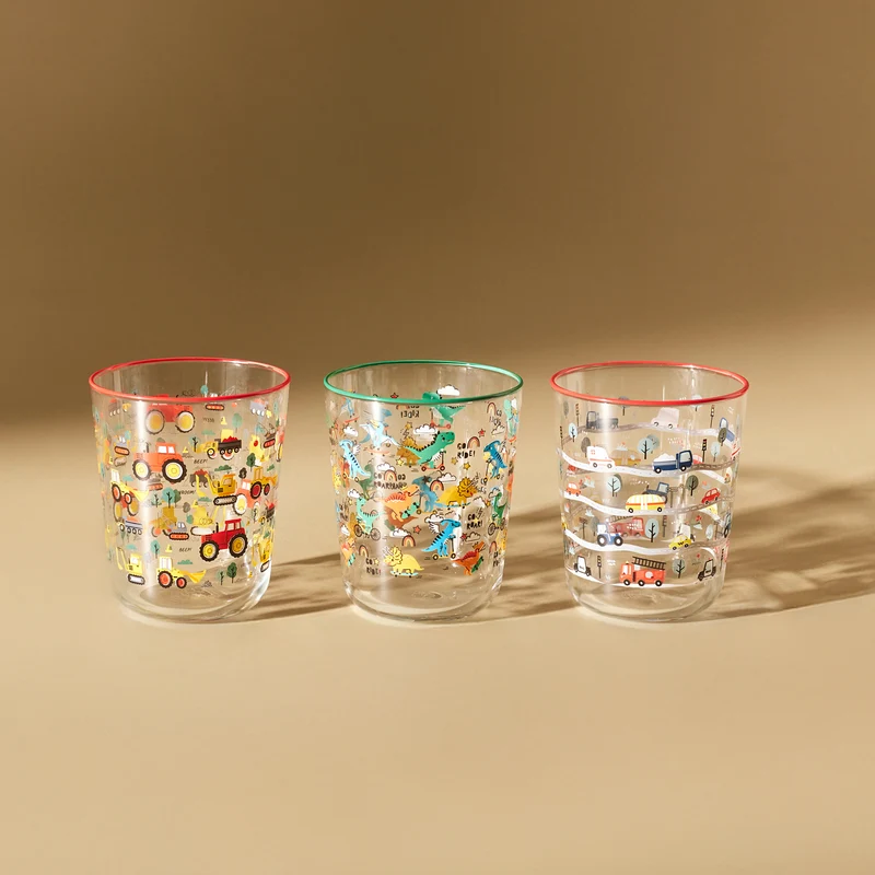 Karaca Kids 3-Teiliges Glasbecher-Set Für Jungen