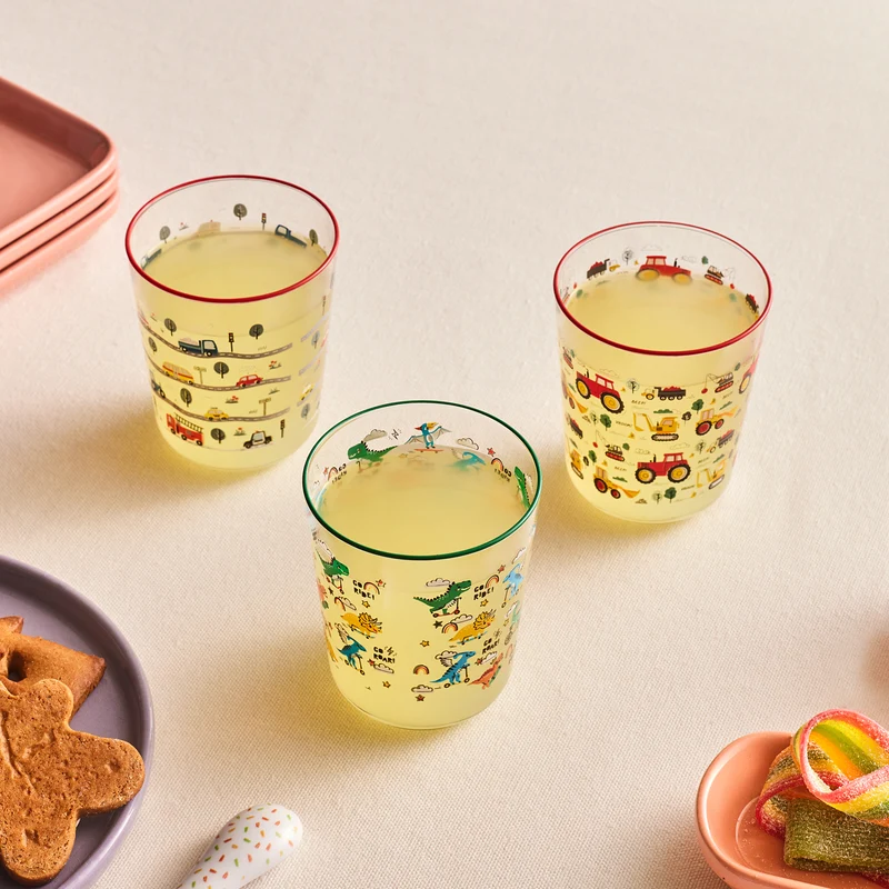 Karaca Kids 3-Teiliges Glasbecher-Set Für Jungen