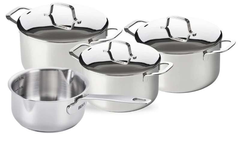 Beka Topfset Maestro 4-teilig - ohne Antihaftbeschichtung - geeignet für alle Wärmequellen (Kochpannen & Stielkasserolle)