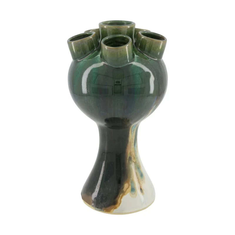 Keramikvase 16x16x30cm Grün