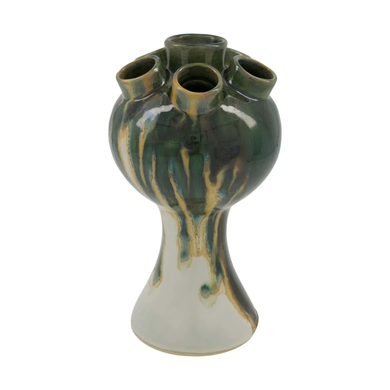 Keramikvase 13x13x25cm Grün