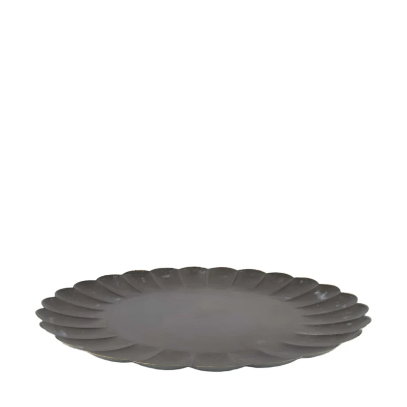 Tablett rund Metall 58x58x3cm Schwarz