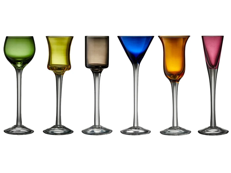 Lyngby Schnappsglas Glas bunt Set6