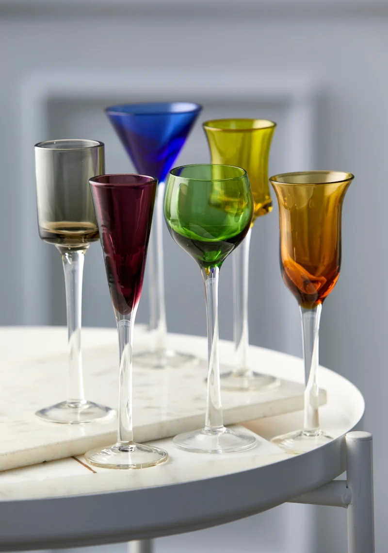 Lyngby Schnappsglas Glas bunt Set6