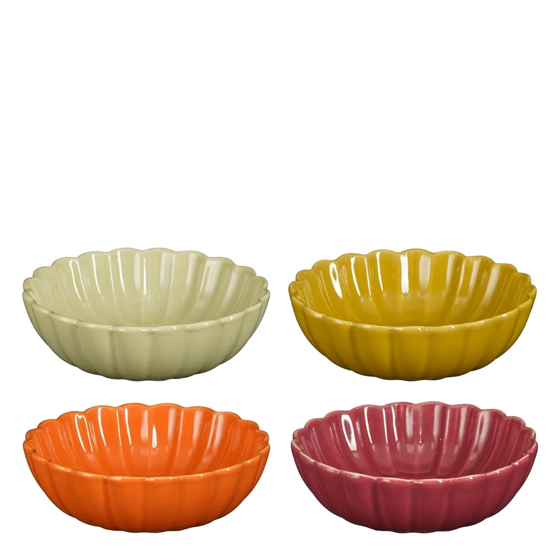 Corfu Schale orange hellgrün rosa gelb 4er Set - H5xØ14cm