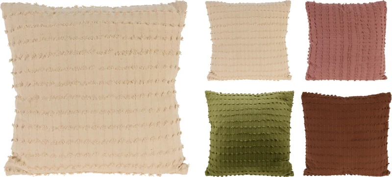 KISSEN 45X45CM BAUMWOLLE 4 FARBEN SORTIERT