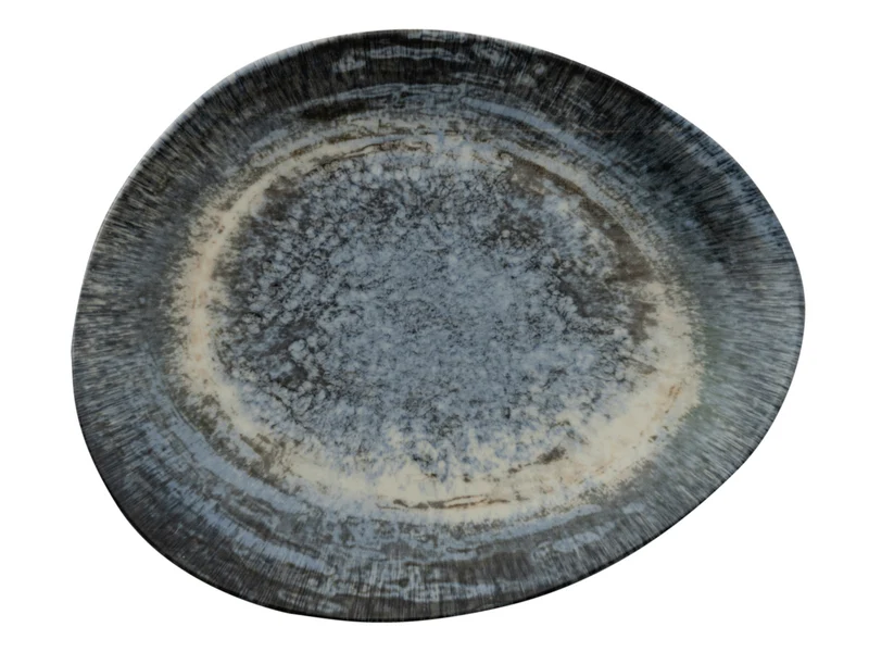 Rosenthal Arthur Krupp Stoneware Galaxy Neptune Teller flach oval 31x26cm