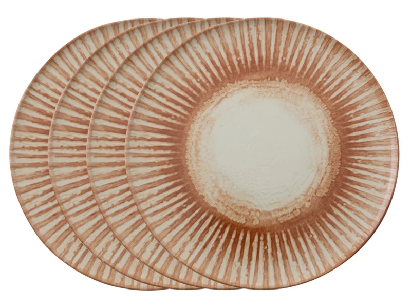 Rosenthal Arthur Krupp Stoneware Sunlight Red Pizzateller 32cm Set4