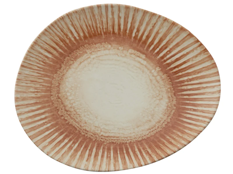 Rosenthal Arthur Krupp Stoneware Sunlight Red Teller flach oval 31x26cm