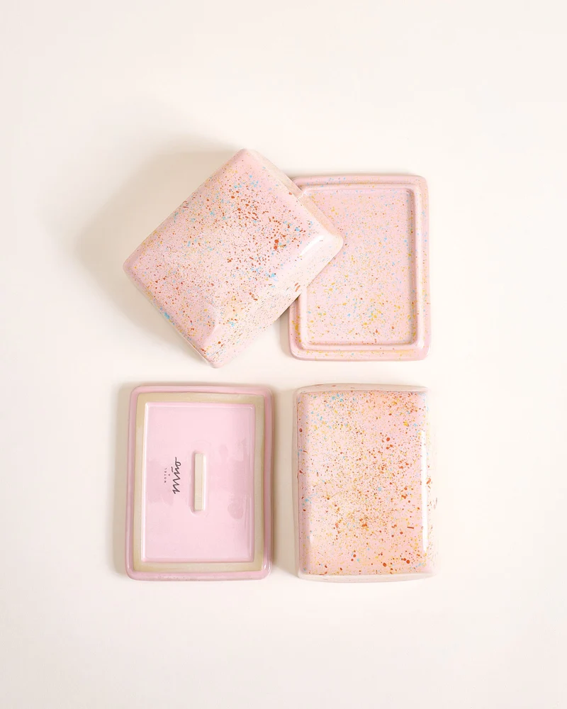 Alojamento Butterdose gesprenkelt rosa