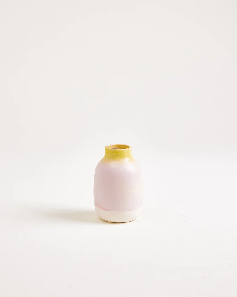 Nuno Vase S gesprenkelt gelb rosa