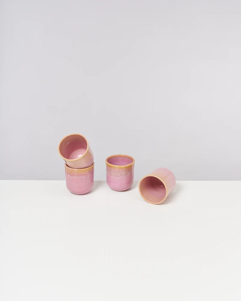 Copa Alto Becher klein gelb rosé 4er-Set