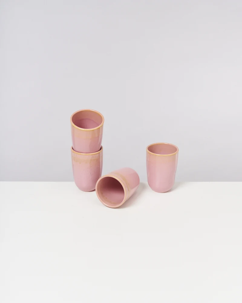 Copa Alto Becher groß gelb rosé 4er-Set
