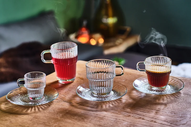 Bormioli Rocco Kaffeetassen mit Henkel - Stapelbar - Barshine 185 ml - 6 Stück