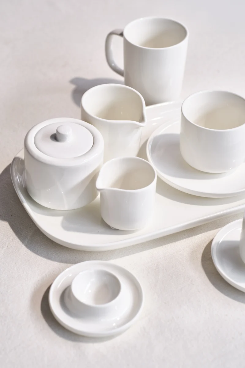 Cosy & Trendy Geschirrset Moon White 12-teilig / 4 Personen - 4 Dinner-Teller, 4 Frühstücksteller und 4 Schalen
