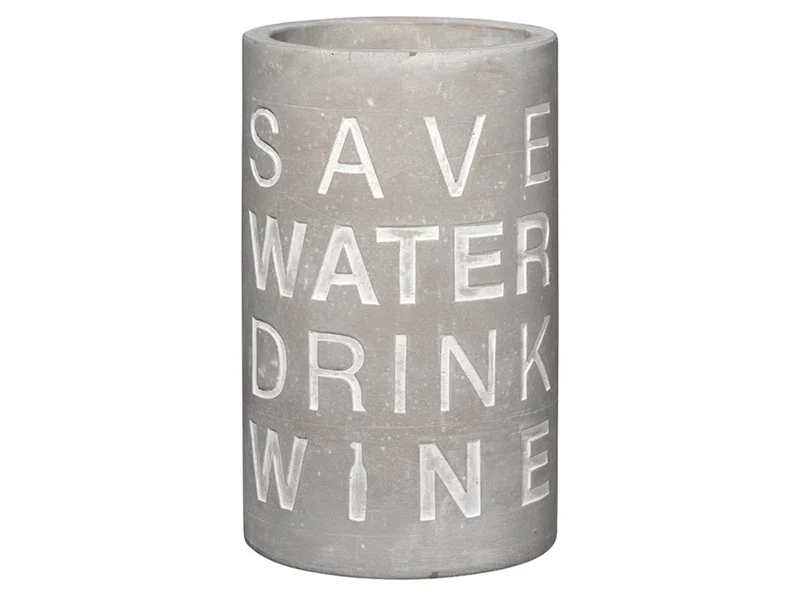 räder Weinkühler Save Water Drink Wine grau 21cm