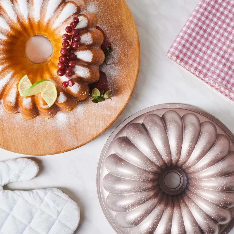 Karaca Lina Geschnittene Rosegold Gießen Kuchenform 25,5 cm