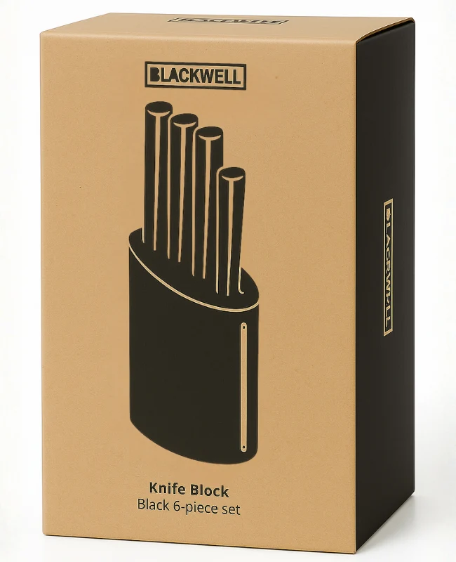 Blackwell Messerblock - Kochmesser, Brotmesser, Fleischmesser, Officemesser & Schälmesser 6-teilig
