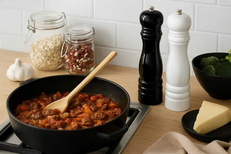 Cookinglife Pfeffer- und Salzmühle Set Rocca Schwarz / Weiß Glänzend - 21,5 cm
