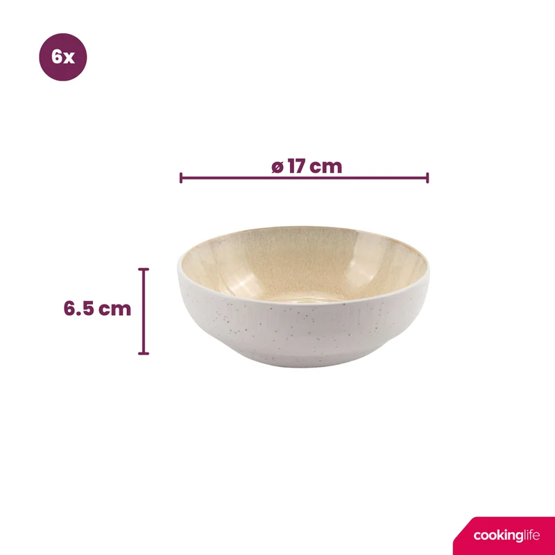 Cookinglife Suppenschalen / Schalen Nola Sand ø 17 cm - 6 Stück