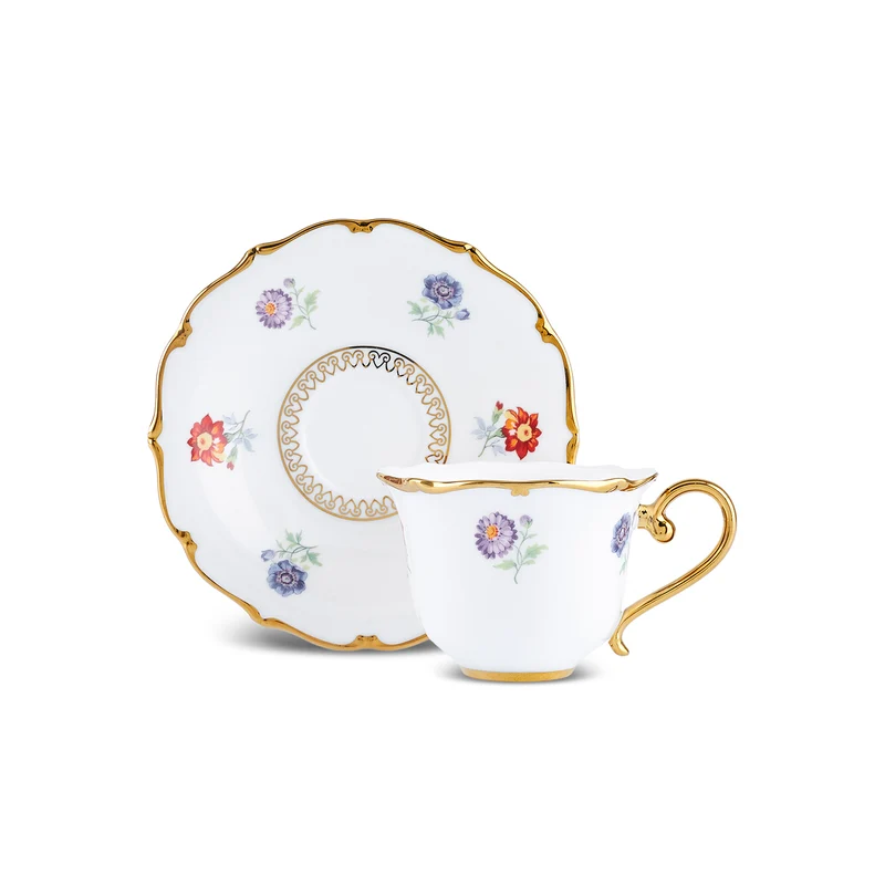 Karaca Royal Bone Diana Kaffeetassenset für 6 Personen, 90 ml