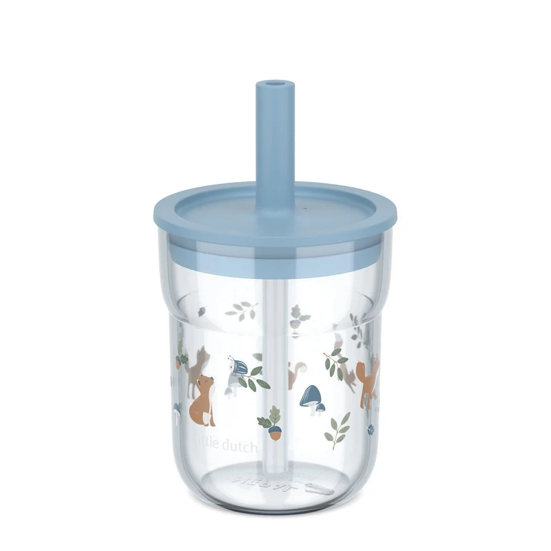 Kinder-Trinkglas Mepal Mio 250 ml mit Strohhalm - Forest Friends