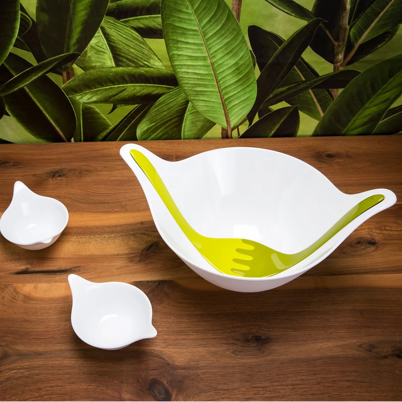Salatschale mit Besteck LEAF 2.0