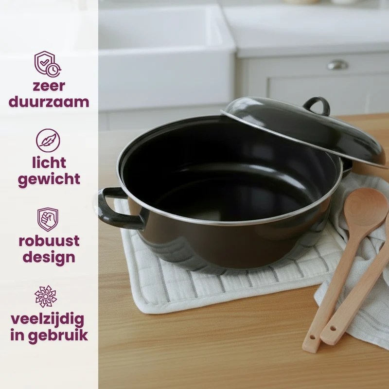Cookinglife Emaille Bräter - Kochen - ø 28 cm / 6 Liter