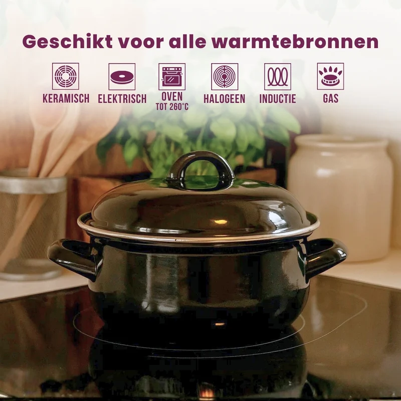 Cookinglife Emaille Bräter - Kochen - ø 28 cm / 6 Liter