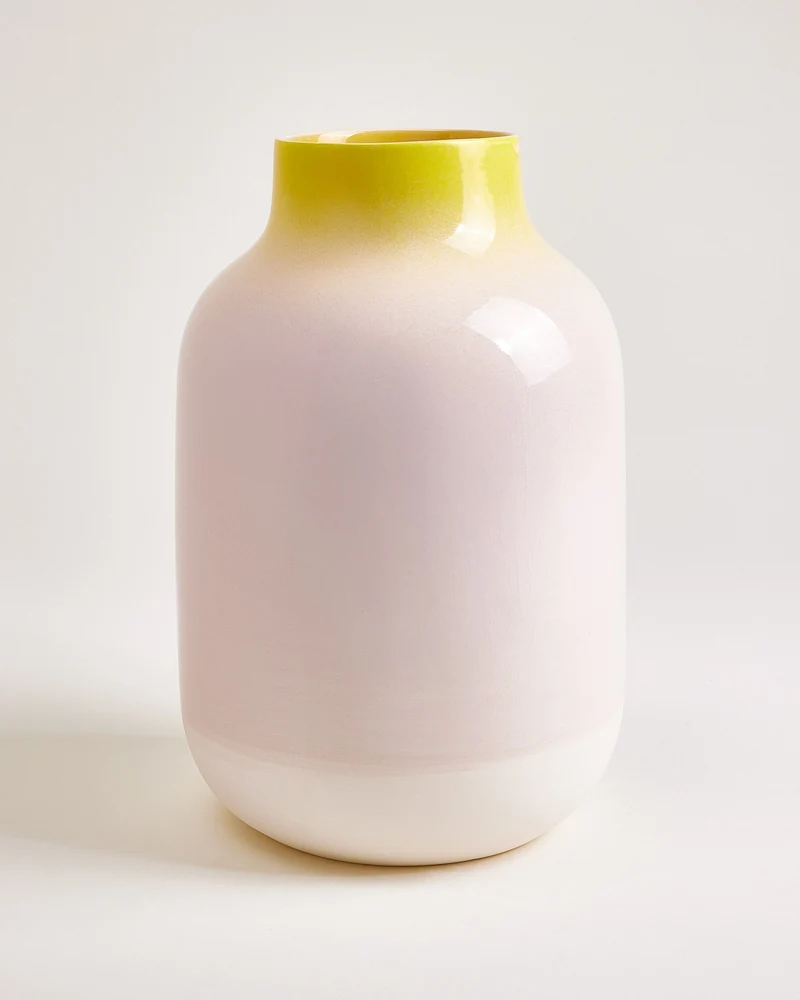 Nuno Vase L gesprenkelt gelb rosa