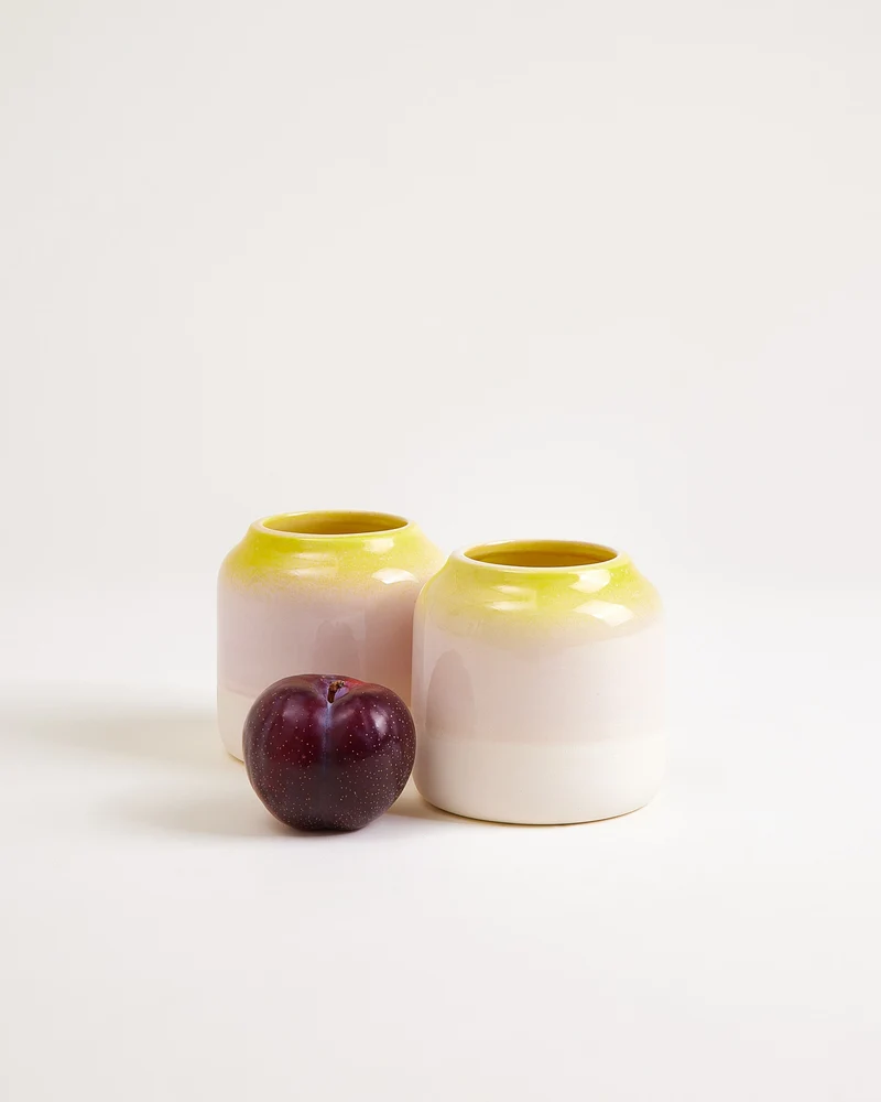 Bebé Vase S gesprenkelt gelb rosa