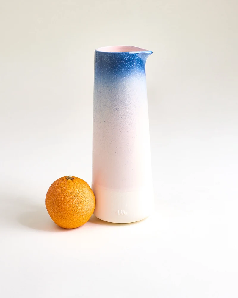 Pinguim Karaffe gesprenkelt blau rosa