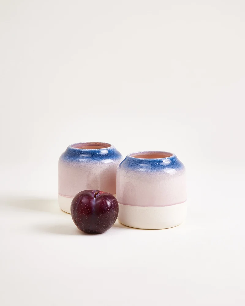 Bebé Vase S gesprenkelt blau rosa