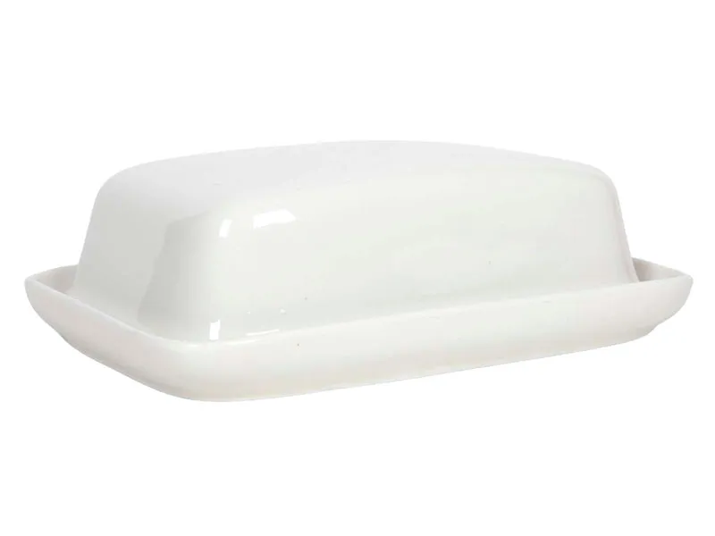 Cookinglife Butterdose Weiß Porzellan 17,5 x 13 cm