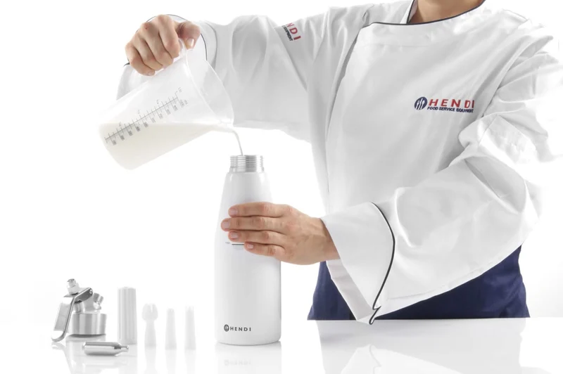 Hendi Sahnespender Weiß 500 ml + Sahnepatronen 10 Stück