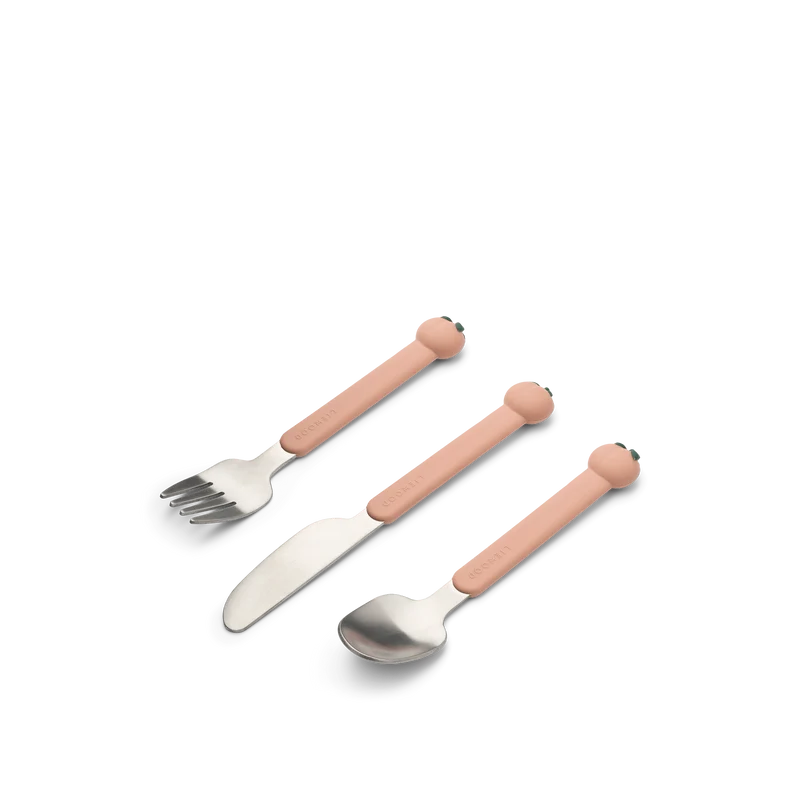 Besteckset mit Silikongriff "Tove- Peach / Pale tuscany multi mix"