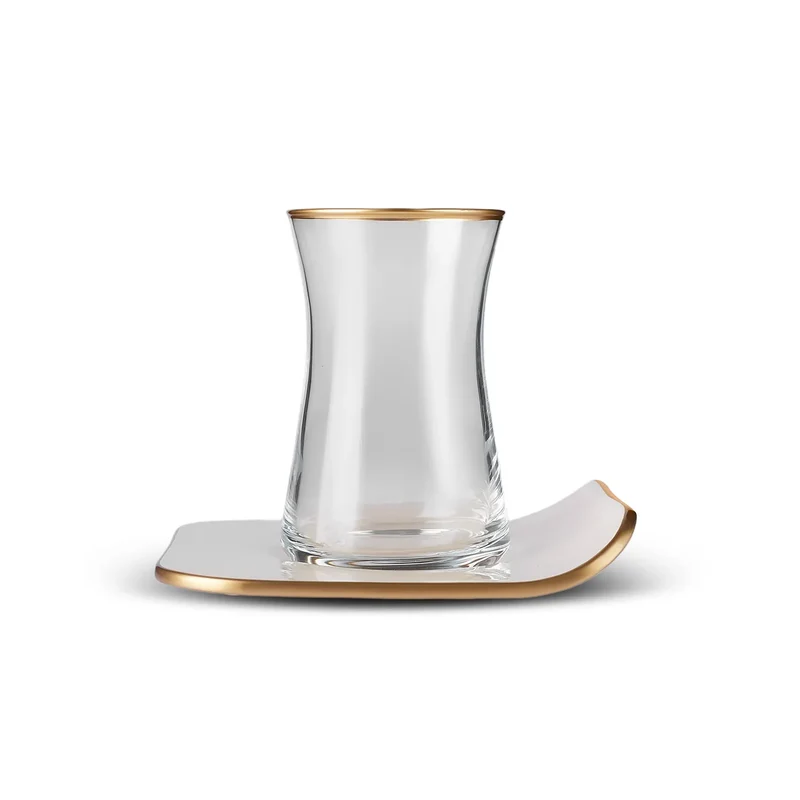 Karaca Retro Creme 6 Personen Platz Teetasse Set, 12 Teilig