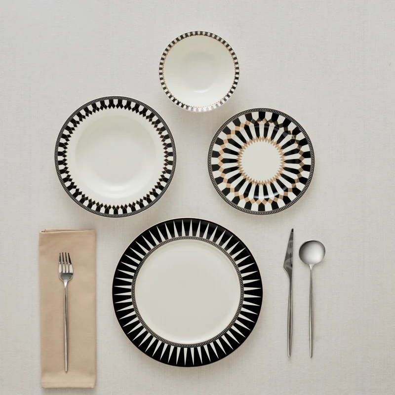 Karaca Elegance Bone Helsinki 24-teiliges Tafelservice für 6 Personen