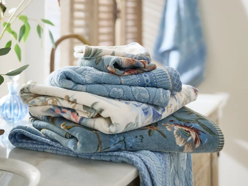 PIP STUDIO Jasmin Jacquard Handtuch light blue 55x100cm (1 Stück)