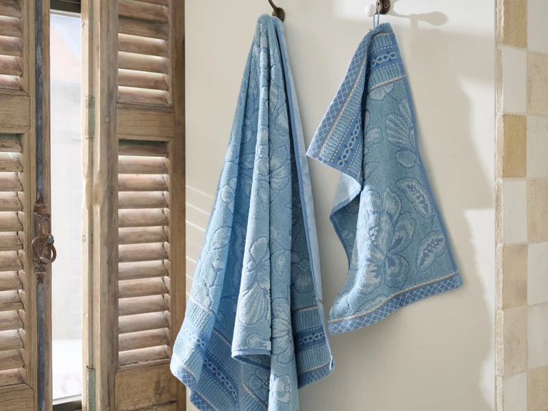 PIP STUDIO Jasmin Jacquard Waschhandschuh light blue 16x22cm (1 Stück)