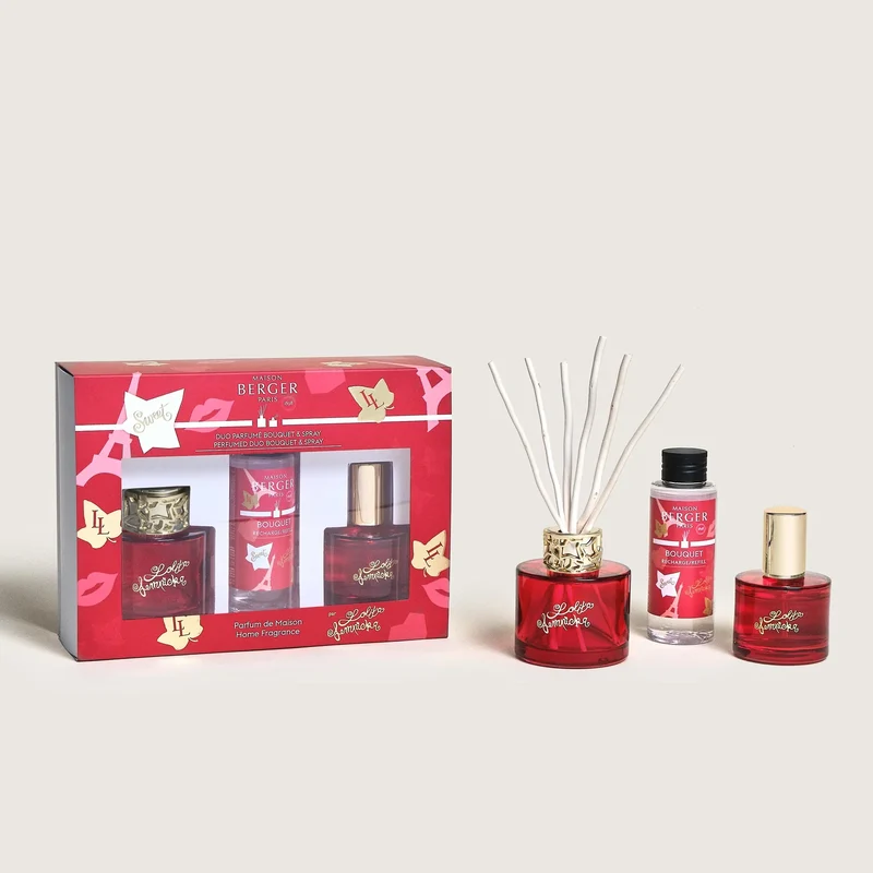 Maison Berger Geschenkset Duo Lolita Lempicka Sweet - Duftstäbchen 80 ml & Raumspray 50 ml - Rot
