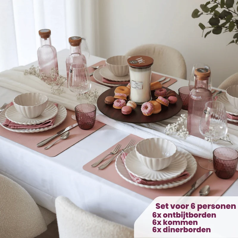 Cookinglife Geschirrset Cardida Off White 18-teilig / 6 Personen - 6 Speiseteller, 6 Frühstücksteller und 6 Schalen