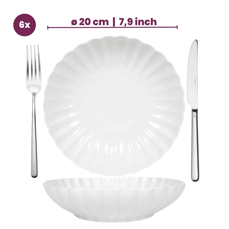 Cookinglife Tiefe Teller Cardida Off White ø 20 cm - 6 Stück